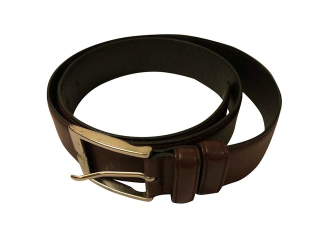 Cinturón de cuero marrón Valentino Castaño Plata  ref.189832