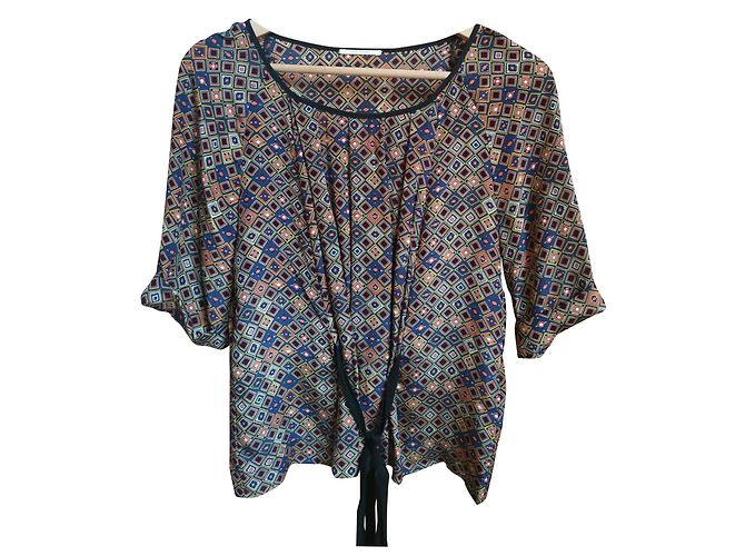 Autre Marque Chattawak Seidenbluse mehrfarbig Mehrfarben