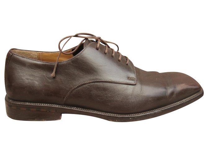 Louis Vuitton derbies p 40,5 Castanho escuro Couro  ref.190113