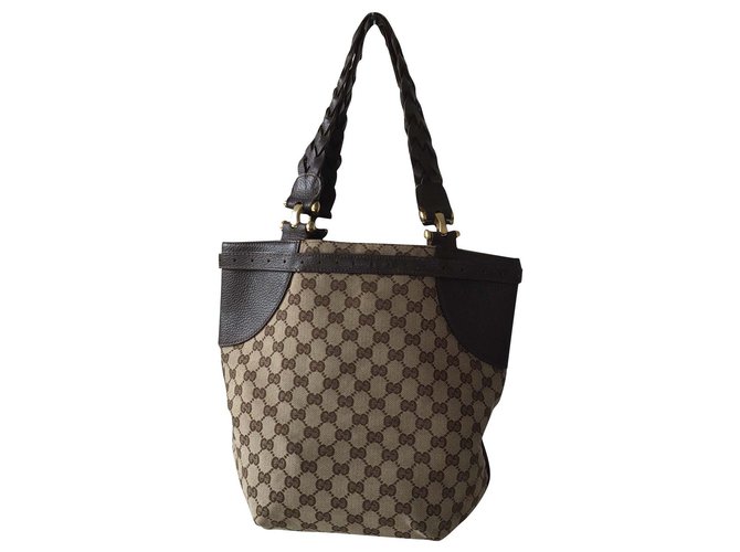 Gucci handbag bag Brown Cloth  ref.190178