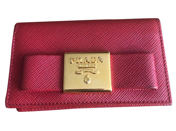 Prada Purses, wallets, cases Red Leather  ref.190184