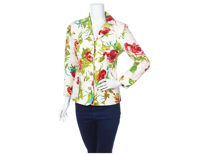 Blazer floral Blumarine de algodão Multicor