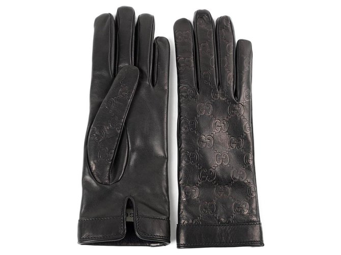 gucci gants neuf Cuir Noir  ref.190215