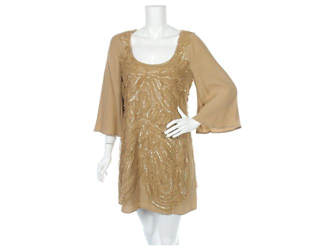 John Richmond Paillettenkleid beige Viscose