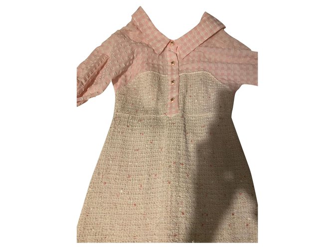 Chanel Kleider Pink Tweed  ref.190249