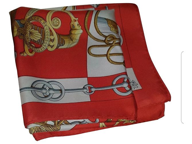 Hermès Sciarpa di seta Hermes Cliquetis Rosso