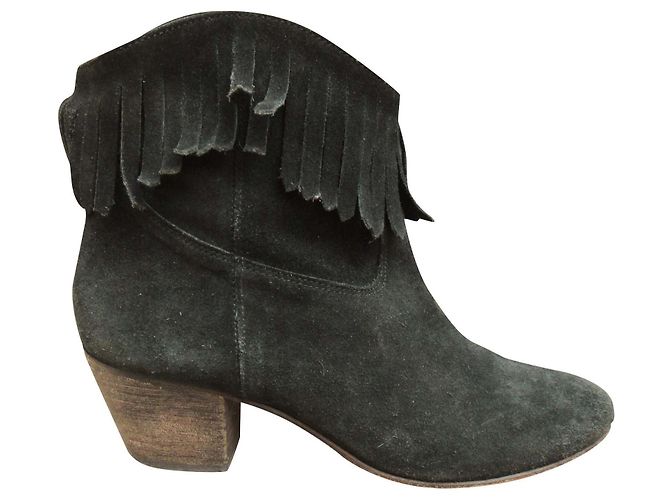 Maje ankle boots dark grey deerskin suede 39