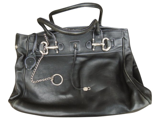 Autre Marque handbag Renouard Presupper model small model Black Leather  ref.190299