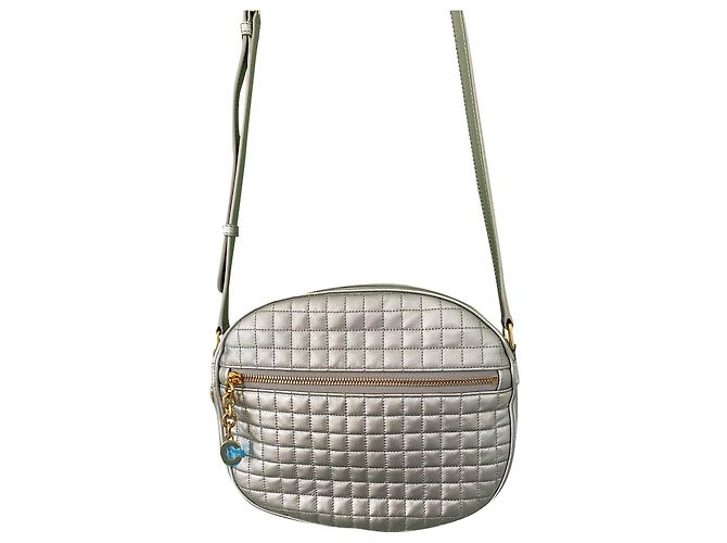 Celine Daoust Celine C Charm Bag Quilted Laminated Medium Silver