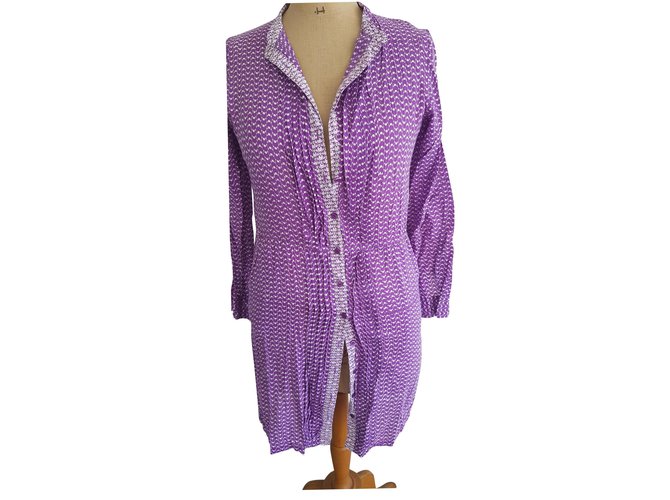 Antik Batik Kleider Lavendel Baumwolle  ref.190341