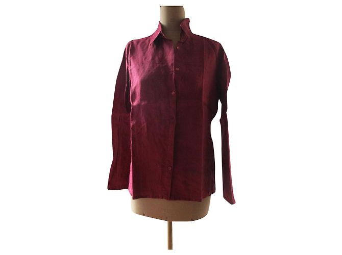 Cerruti 1881 Camisa de seda e linho, M. Bordeaux
