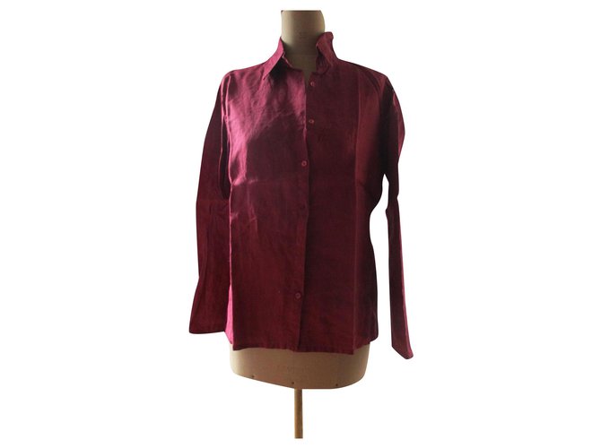 Cerruti 1881 Silk and linen shirt, M. Dark red  ref.190366