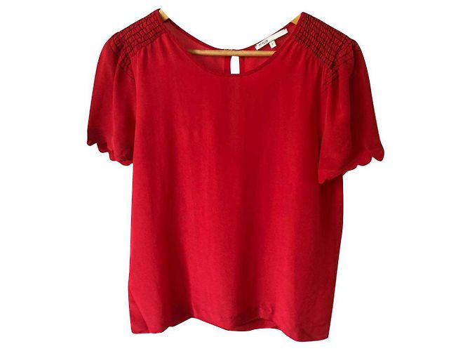 Top Maje in seta rossa Rosso