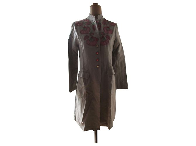 Armand Ventilo Abrigo de verano bordado, taille 36. Beige