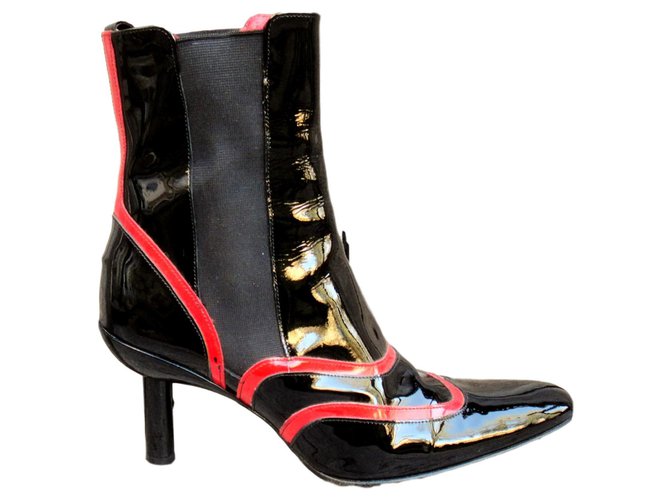 Free Lance p boots 39 1/2 Black Red Patent leather  ref.190410