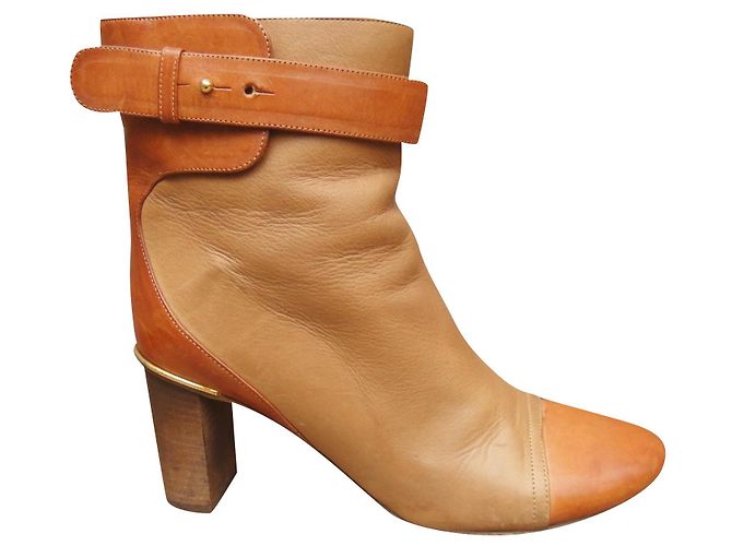 Botines Chloé de piel beige 36,5