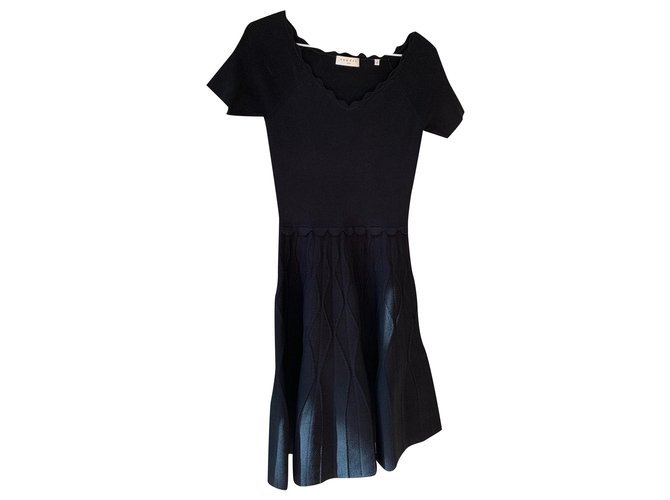 Sandro Dresses Black Viscose  ref.190415