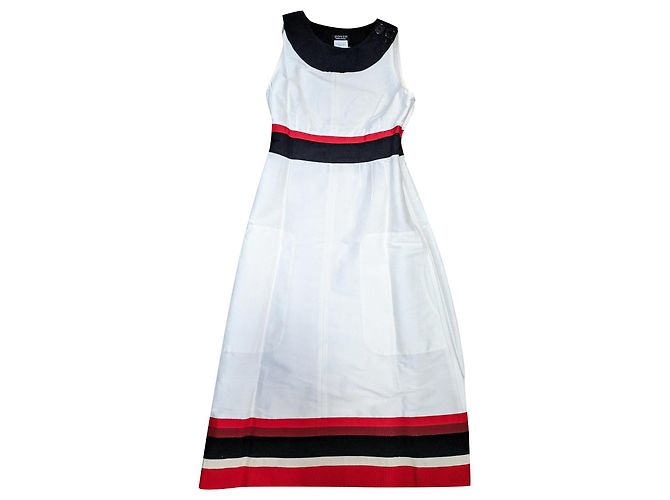 Vestido Sonia By Sonia Rykiel Blanco de Rayas de Algodón