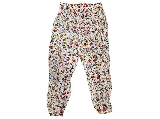 Zadig & Voltaire Karottenhose Blumen Beige Seide