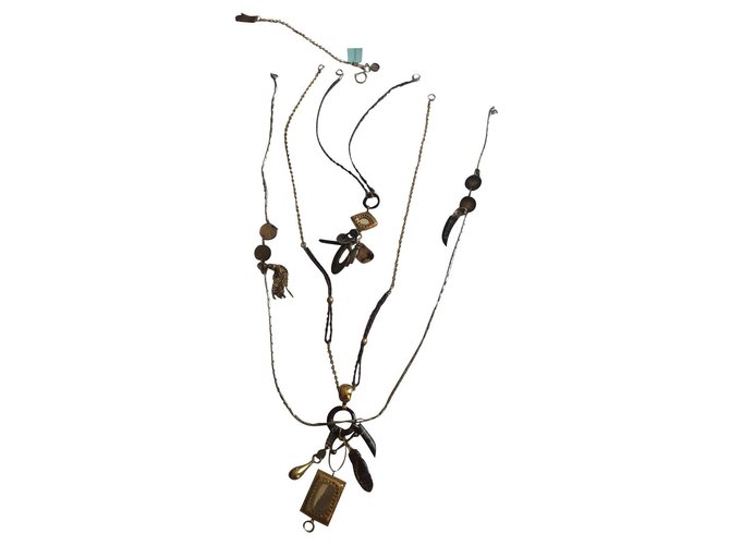 Reminiscence Reminiszenz lange Halskette , 3 lange Halsketten in einem Mehrfarben Stahl  ref.190465