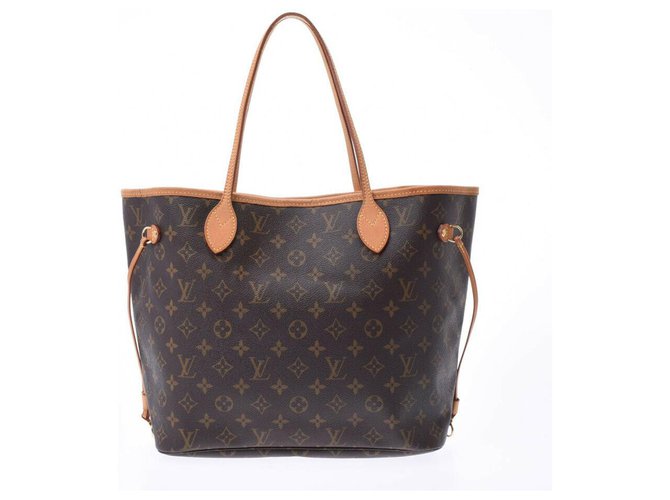 Louis Vuitton Neverfull MM Marrom Couro  ref.190600