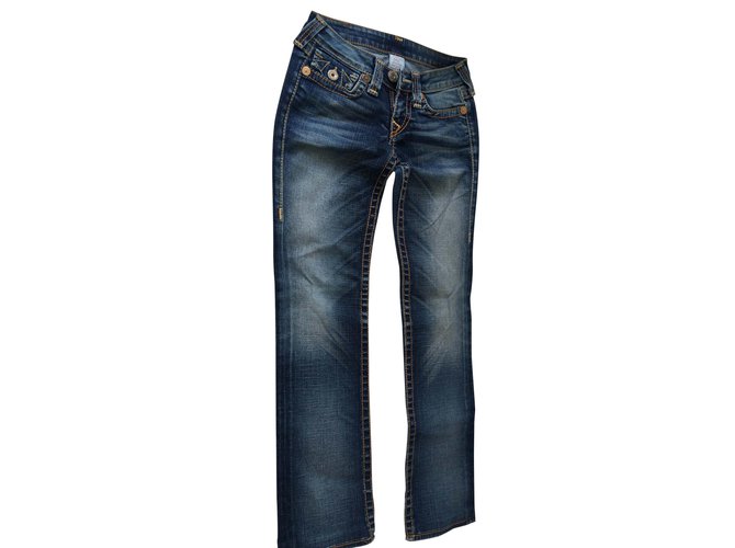 True Religion 5 Jeans tascabili Blu Cotone  ref.190695