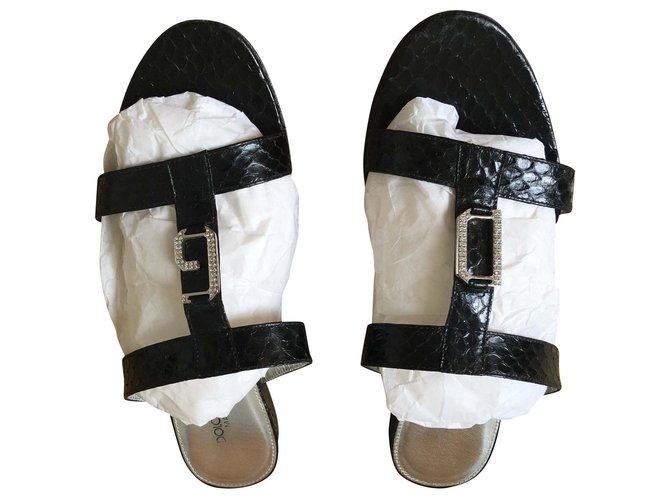 Dolce & Gabbana Zeppe in Python Nere Nero 
