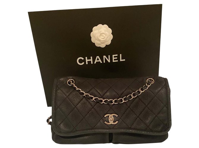 2.55 Chanel suede bag Black Deerskin  ref.190698