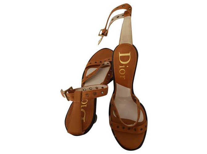 Dior Des sandales Cuir Marron  ref.190764
