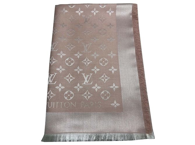 Louis Vuitton monogram denim rosa Seta Lana