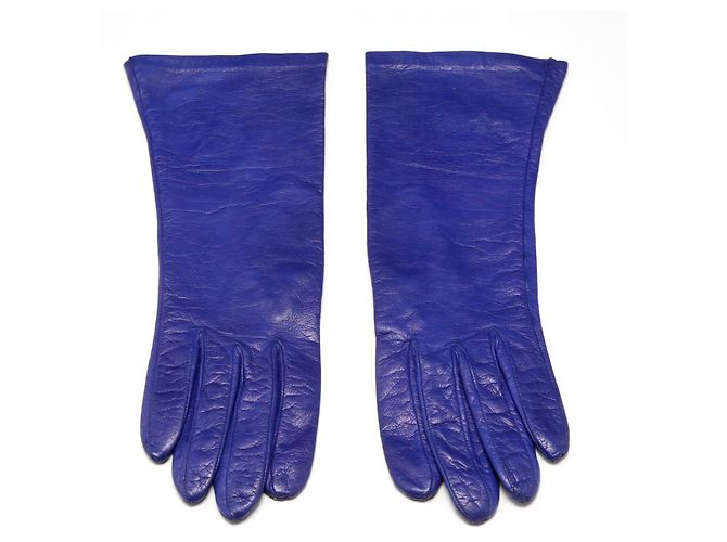 Hermès Lederhandschuhe Blau
