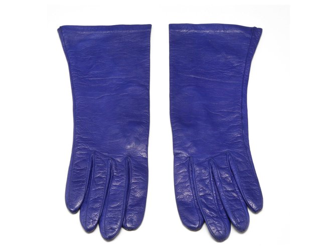 Hermès KLEIN BLUE T.7 Blau Leder  ref.190926