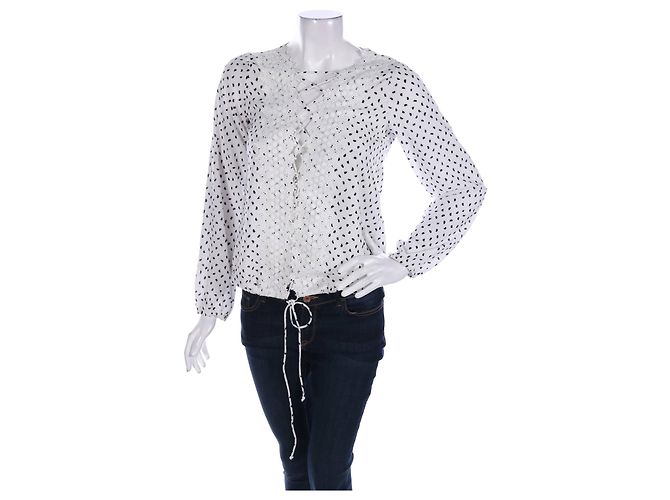 Autre Marque Aéryne Bluse Weiß Bunt Polyester Größe S Mehrfarben