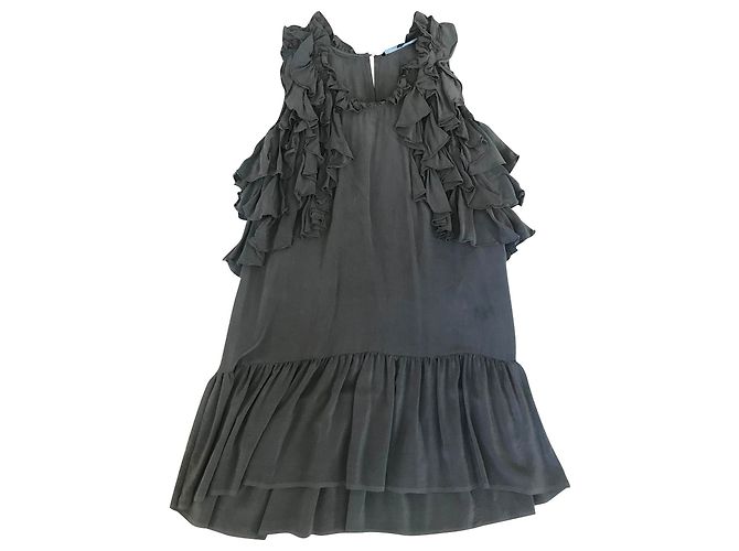 Isabel Marant Seidenkleid Anthrazitgrau