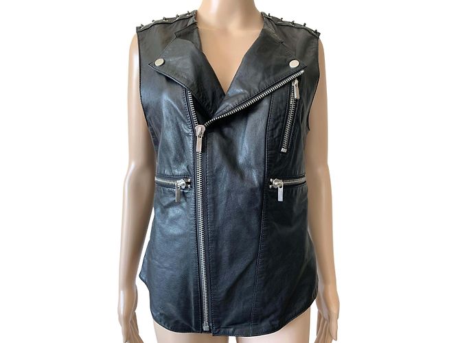 Autre Marque By Danie Leder biker Jacke Schwarz
