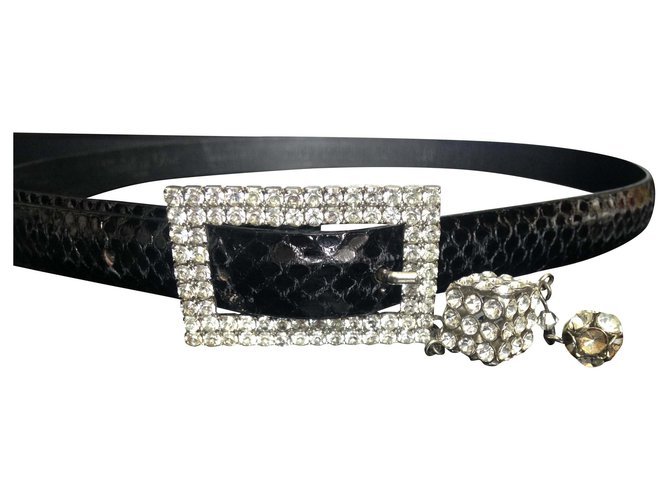 Christian Dior Belts Black Exotic leather  ref.191138