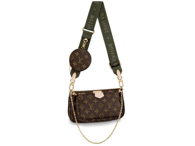 Pochette accessoire leather clutch bag Louis Vuitton Camel in