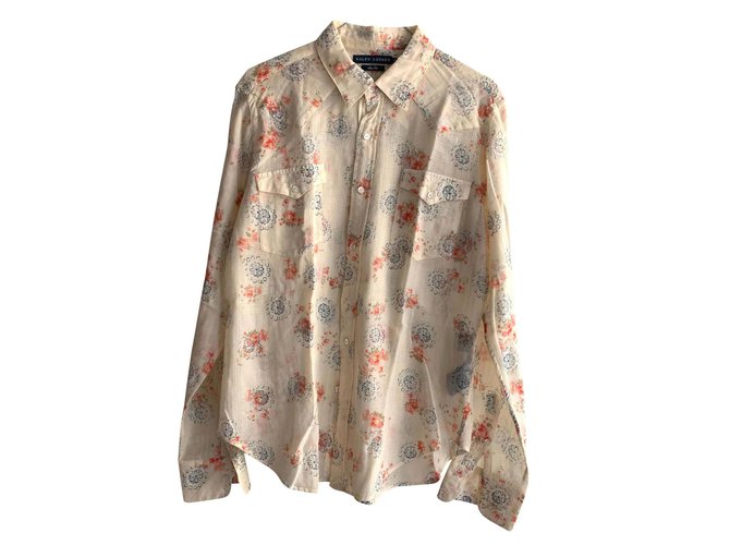 Ralph Lauren Camisa de gaze de algodão floral Bege  ref.191380