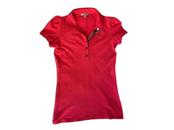 Burberry Polo T-shirt Coral Cotton  ref.191402