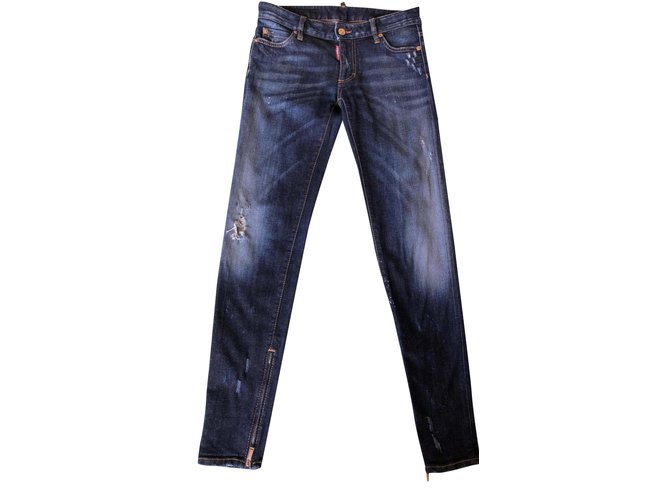 Dsquared2 Jeans strappati Blu Cotone  ref.191420