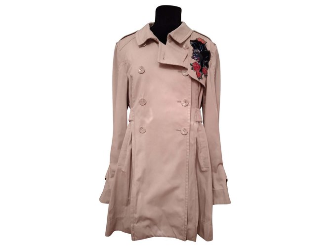 Gucci luxury women trench coat Beige Cotton  ref.191435