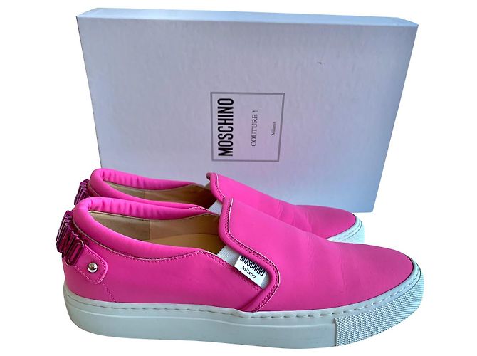 Moschino Espadrilles aus Leder rosa Pink