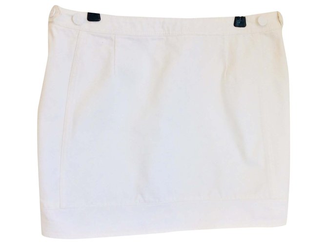 Acne White denim skirt Cotton  ref.191488