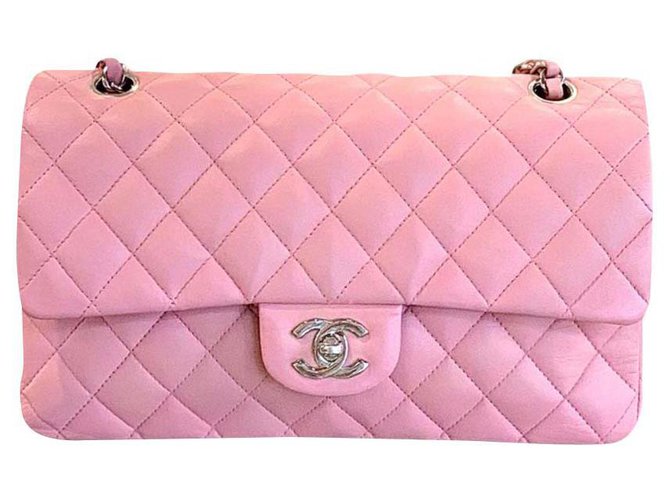 Timeless CHANEL Jumbo Pink Suede Caviar classic flap bag Leather ref.191518
