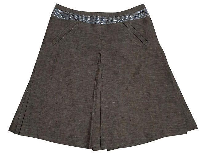 By Malene Birger Leinenrock mit Plissee Mehrfarben