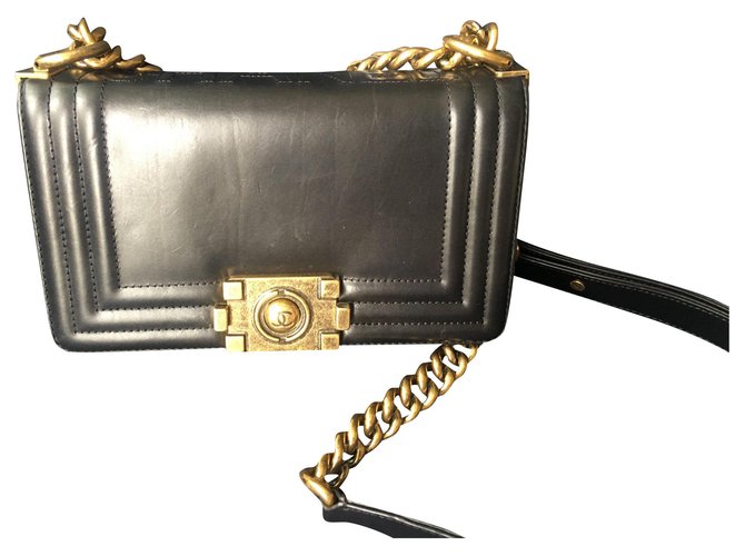 Boy Chanel Handbags Black Leather  ref.191555