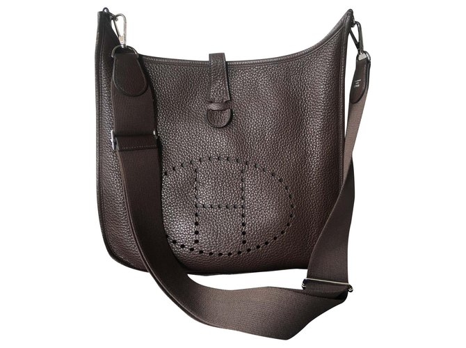 Evelyne Hermès Handbags Brown Leather  ref.191557