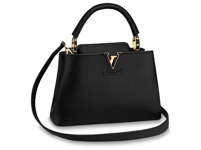 Louis Vuitton Capucines BB leather handbag black