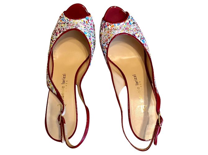 Sidonie Larizzi Multicolored Sequined Leather Pumps