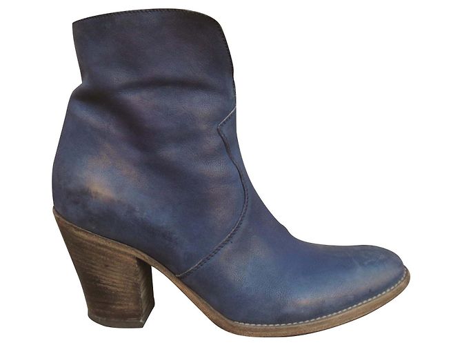 Botas Sartore de piel azul talla 35